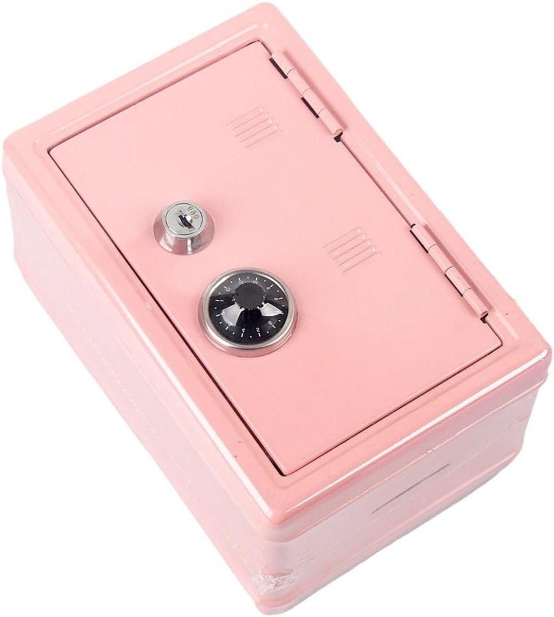 Spaarpot met slot - Geldkistje Muntenbakje - Geld Bewaren - Inclusief 2 sleutels - 18x12x10 cm - Roze