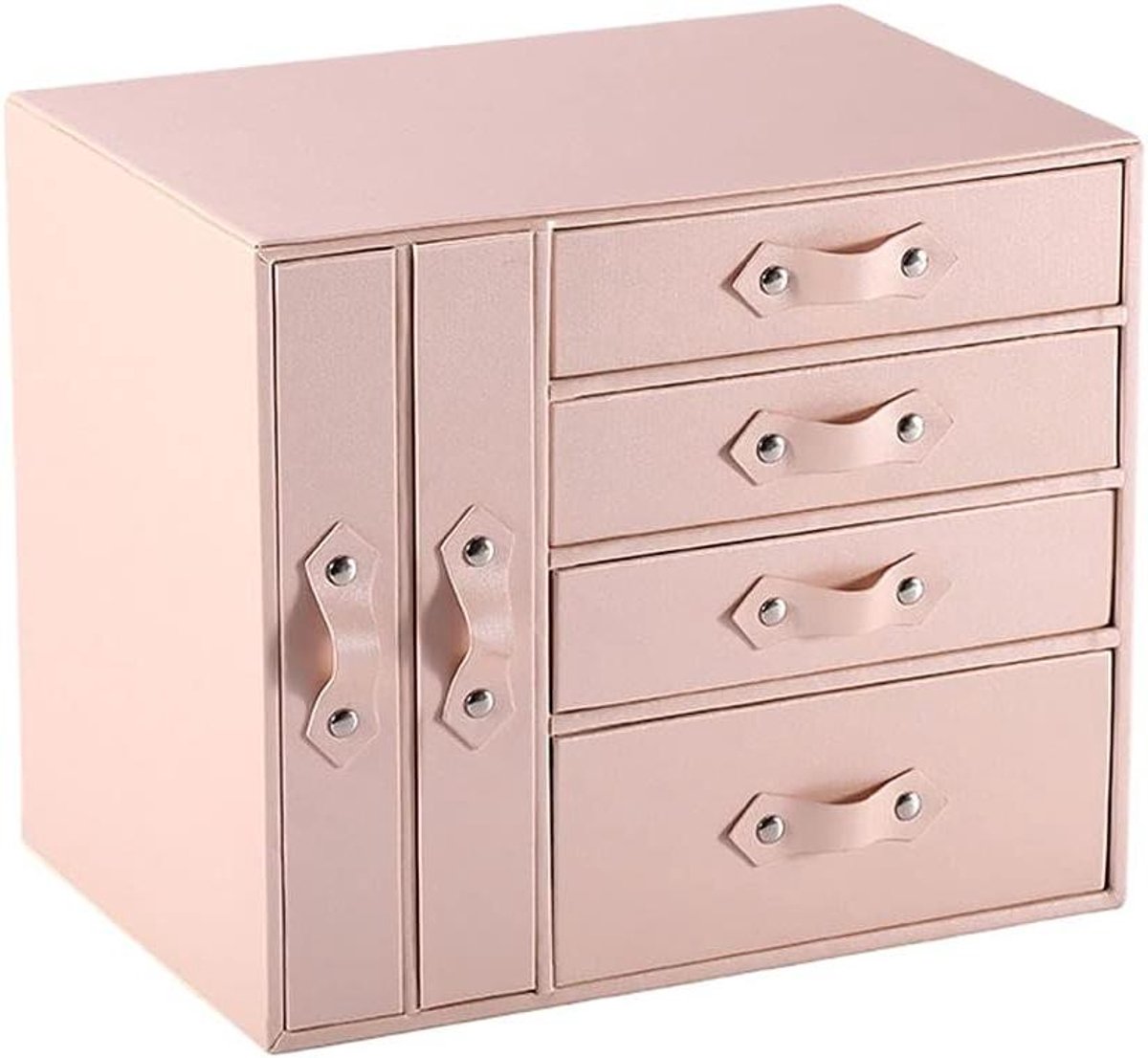 Juwelendoos met Lades - Sieraden Opberger - Sieraden Organiseren - Hoge Capaciteit - 26x18x22 cm - Roze