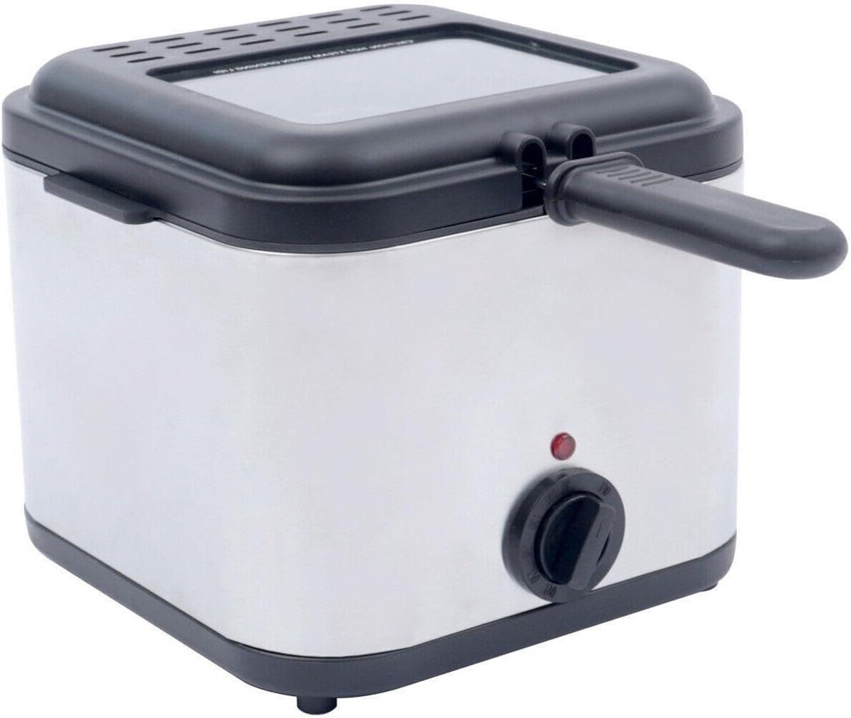 Elektrische Friteuse Mini Frituurpan Thuis Frituren Instelbare Temperatuur 2.5 Liter Capaciteit Zilver