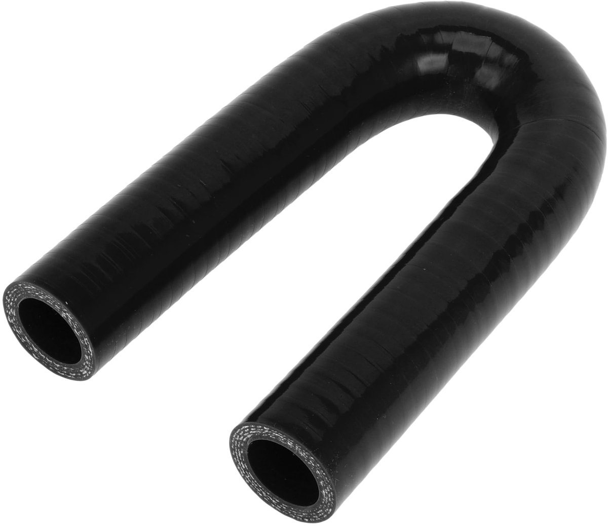 Dailygoods- Siliconen Slang 180 Graden - Zwarte Slang - 22mm Binnendiameter - 150mm Lengte - Meerlaags Geweven - Temperatuurbestendig tot 300℃ - Koelslang