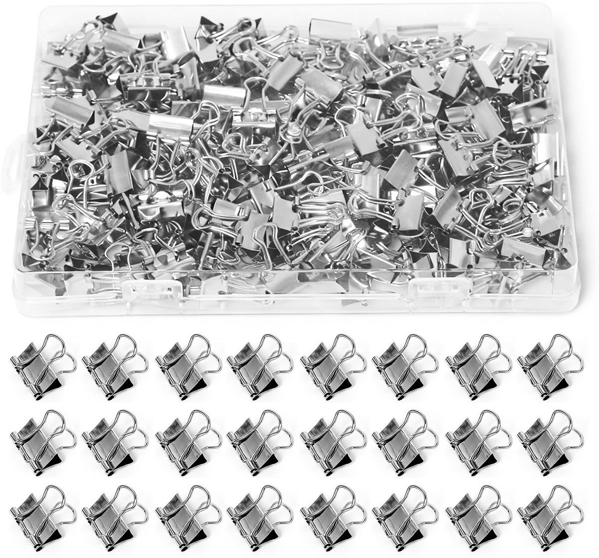 Dailygoods- Foldback Klemmen 15 mm - 200 Stuks - Metalen Klemmen - Multifunctionele Clips - Documentenclips - Zilveren Klemmen - Robuuste Duurzaamheid - Binderclips