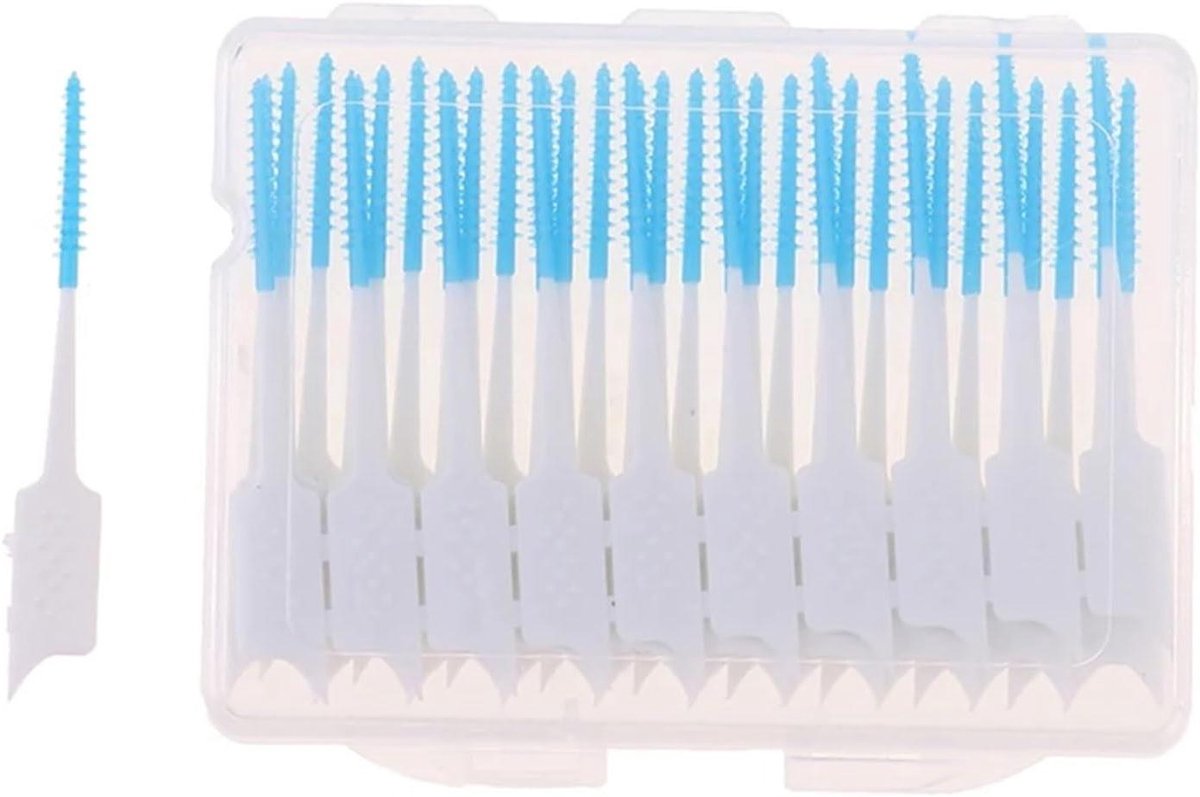 Interdentale Borstels - Tandenstokers - Mondhygiëne - Zachte Inbrenging - 40 stuks - Blauw