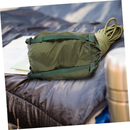 Slaapzak Compressiezak - Opbergzak Quilt - Outdoor Kamperen - Waterbestendig Nylon - 18x38 cm - Groen — afbeelding 4