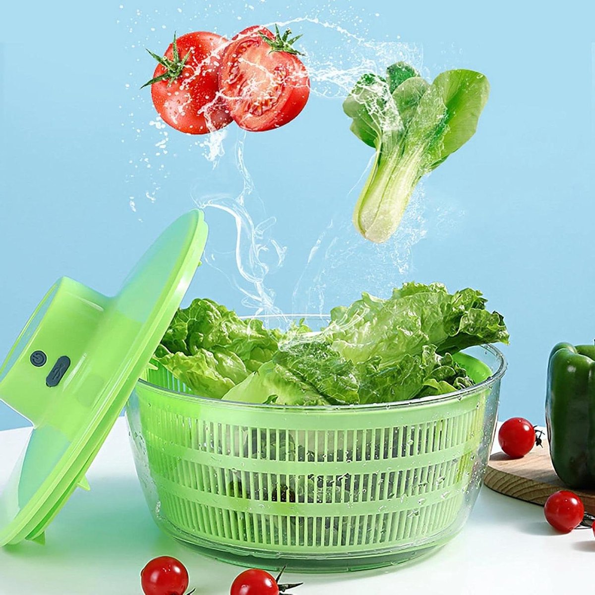 Salade Droger - Groente Mixer - Keuken Hulp - Grote Capaciteit - 5L - Wit