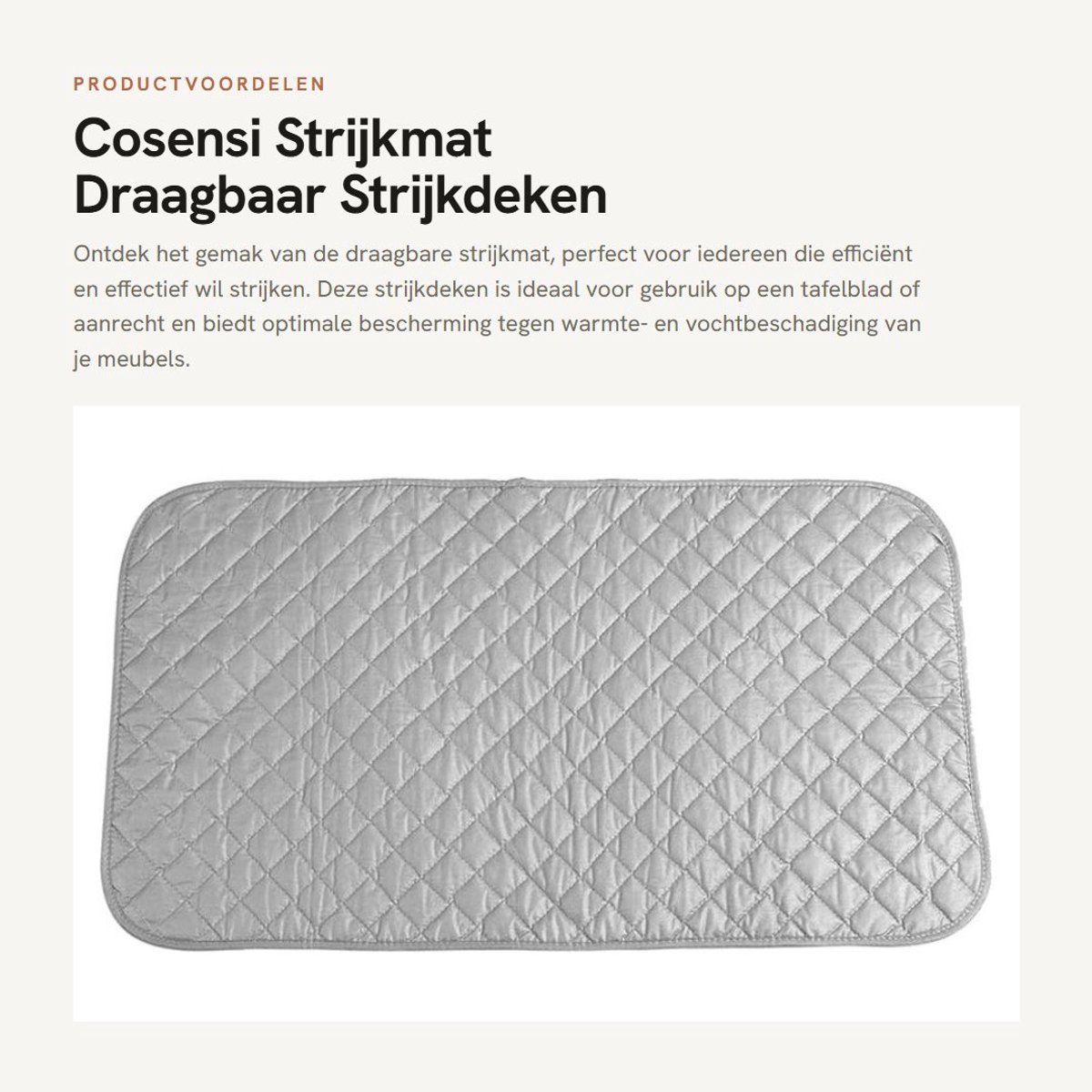 Dailygoods- Strijkmat Draagbaar - Strijkkussen voor Wasdroger - Opvouwbaar - Stabiliteit - Warmte- en Vochtisolatie - Katoenmateriaal