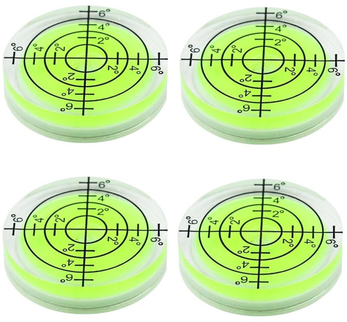 Dailygoods- Waterpas Mini - Ronde Waterpas - 4 Stuks - 32 mm - Precisie Meetinstrument - Compact - ABS-Kunststof - Niveau
