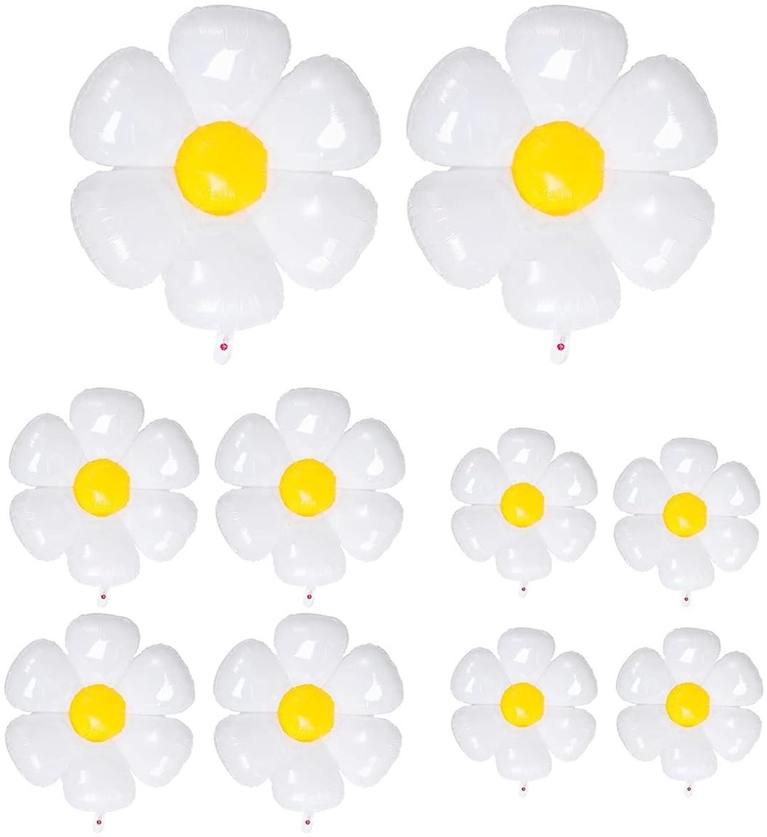 Dailygoods - Set van 10 Folie Ballonnen in Daisy Vorm voor Feestdecoratie