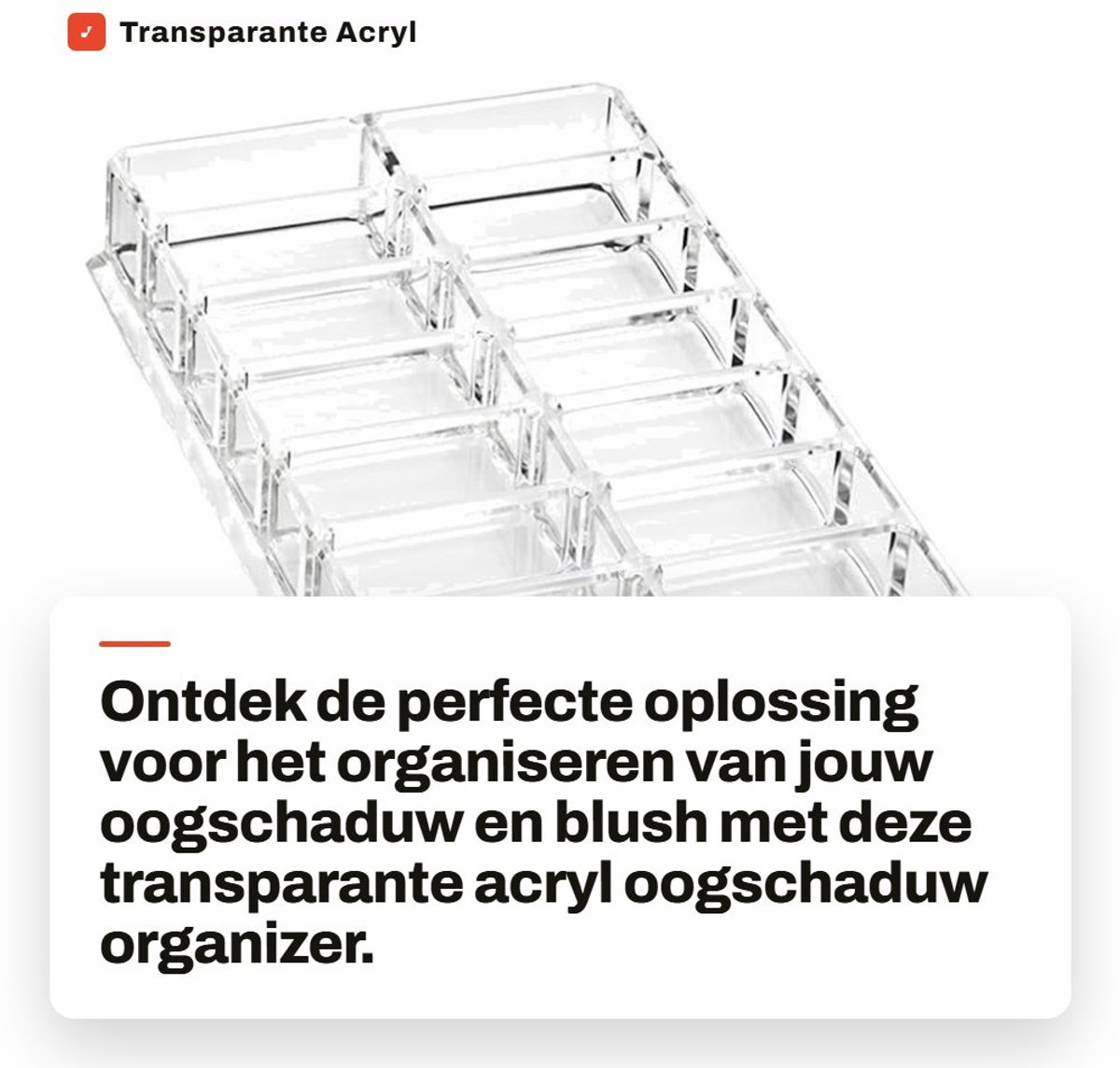 Dailygoods- Oogschaduw Organizer Transparant - Draaibaar - Make-up Organizer - Cosmetische Organizer - Opbergdoos - 16 Roosters