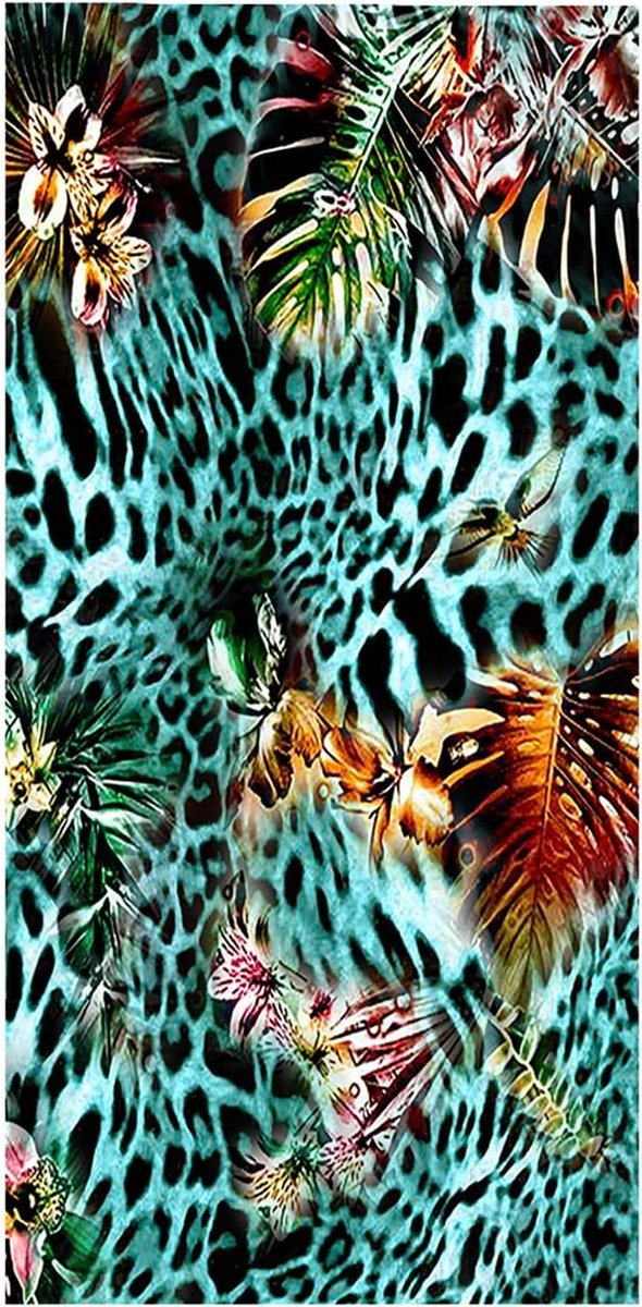 Strandlaken - Badlaken Strand - Strandbezoek - Sneldrogend - 150 x 180 cm - Leopard
