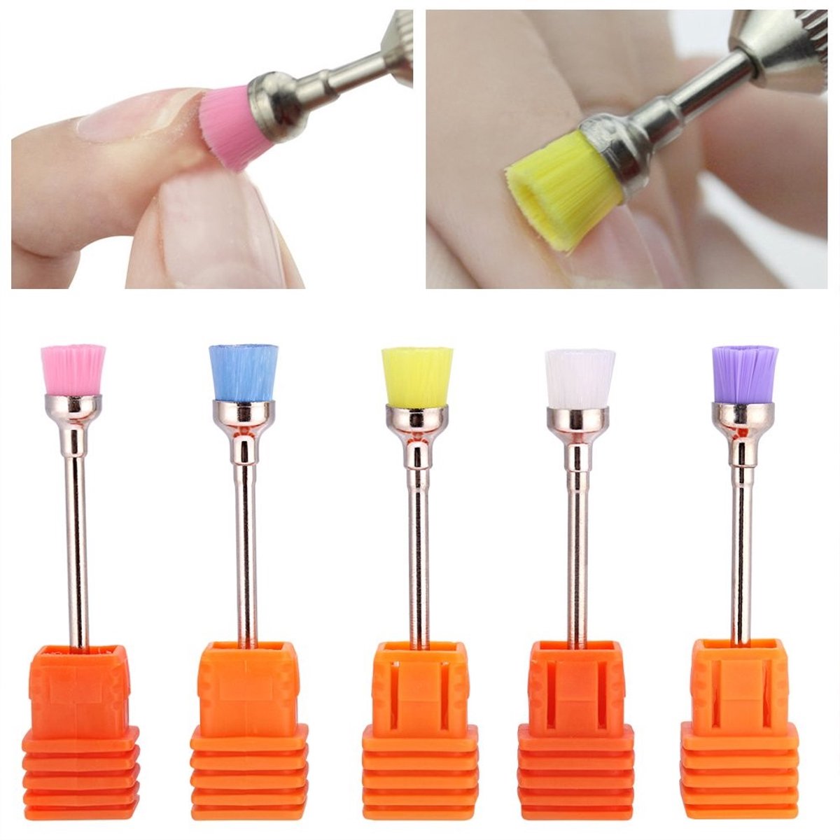 Dailygoods - 5-delige Nagelstof Reinigingsborstel - Nagelborstel Set - Voor Manicure en Pedicure - Schoonmaakaccessoire - Geschikt voor Elektrische Na...