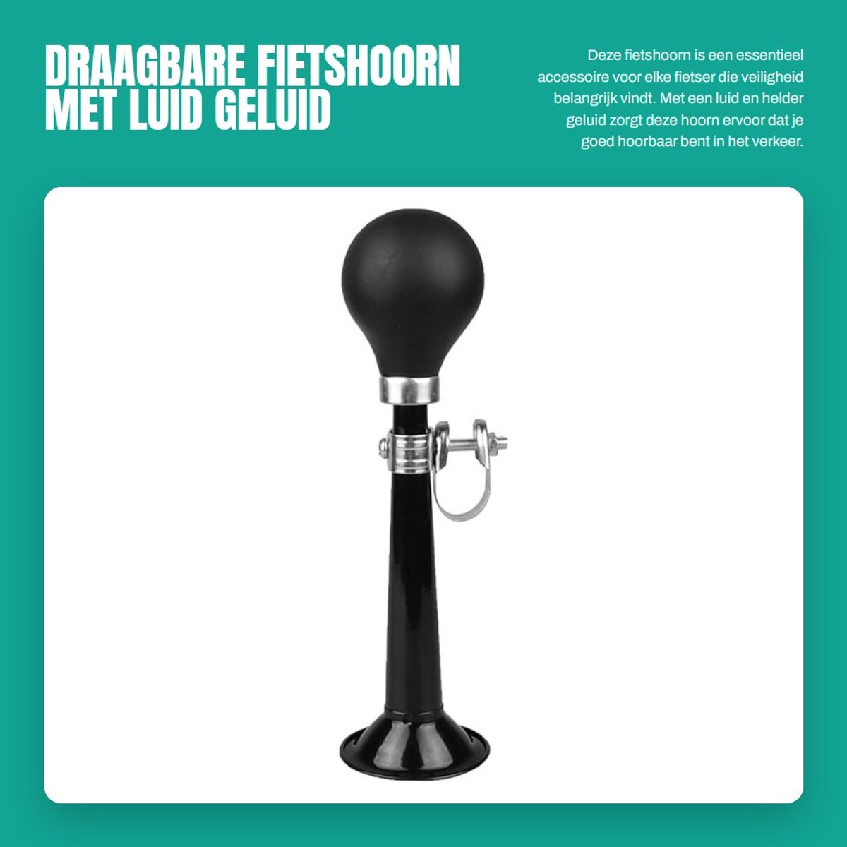 Dailygoods- Fietshoorn Luid Geluid - Fietstoeter - Fietsluchthoorn - Fietsstuurbel - Duurzaam - Metalen Beugel - Fietsbel