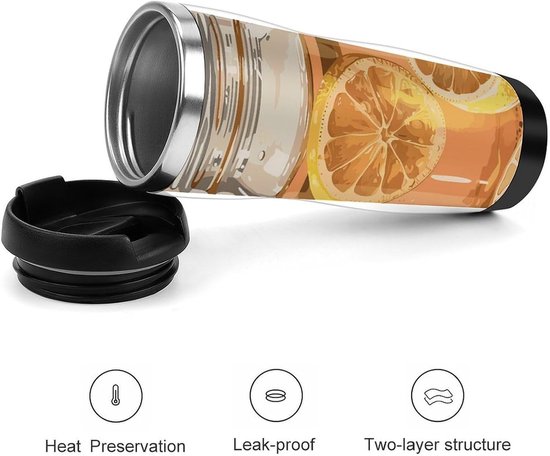 Reismok met deksel - Glazen pot beker - Onderweg drinken - Lekvrij ontwerp - 350 ml - Wit — afbeelding 5