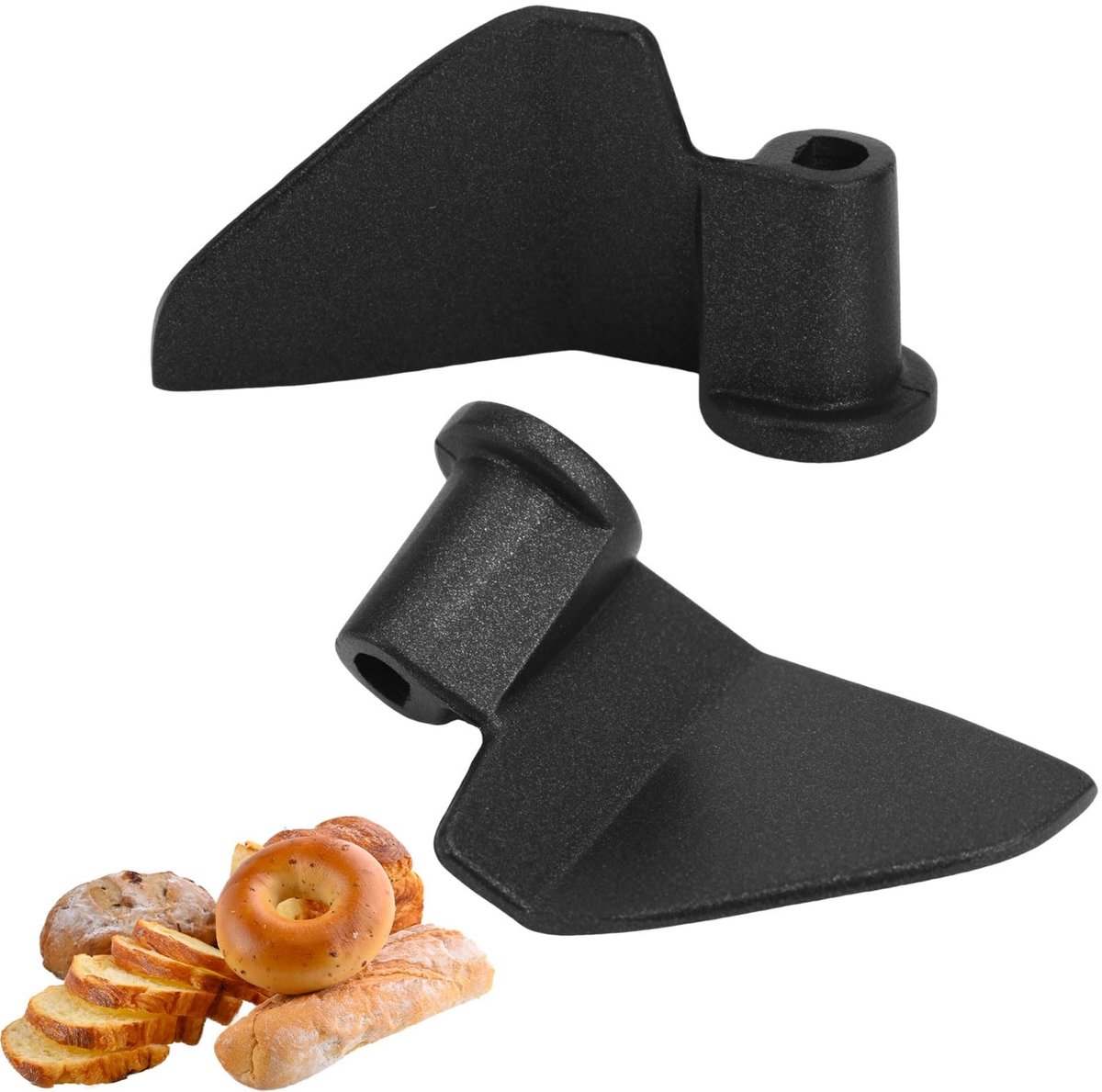 Dailygoods- Kneedpeddel Vervanging - 2 Stuks - Aluminiumlegering - Compatibel met Cuisinart CBK-110 - Zwart - 6,7x4cm - Broodbakmachineonderdeel