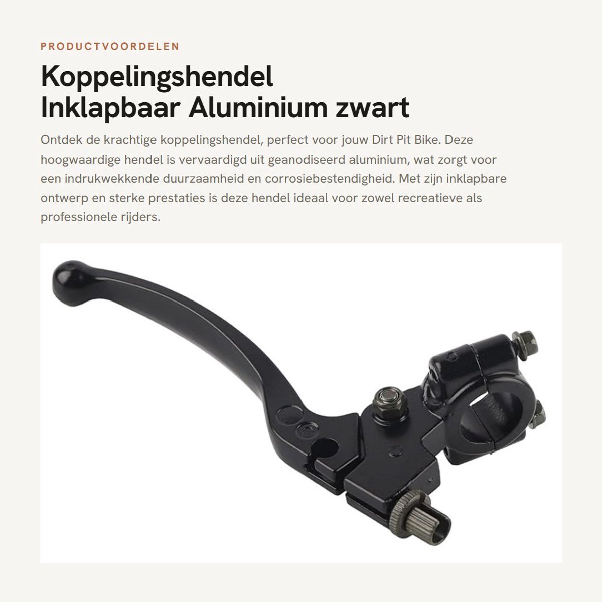 Dailygoods- Koppelingshendel Geanodiseerd Aluminium - Remhendel - Stuur - Inklapbare Koppelingshendel - 7/8 inch/22 mm - Eenvoudige Installatie - Motorhendel