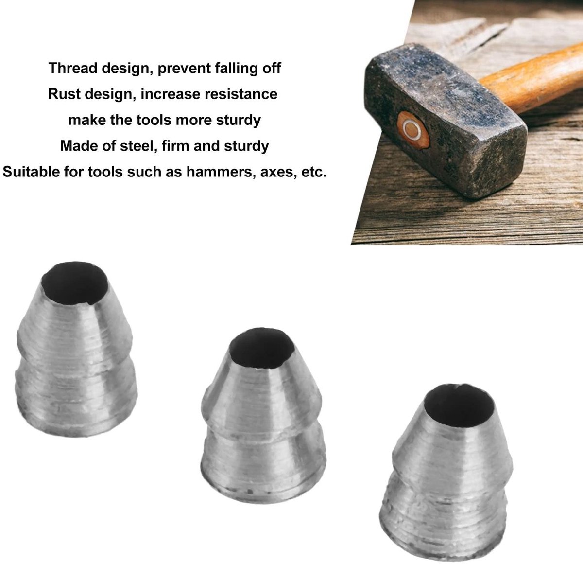 Dailygoods- Handgreepwiggen 20 Stuks - Stalen Wiggen - Vervangingswiggen voor Bijlen/Hamers - Duurzaam Materiaal - Betrouwbare Kwaliteit - Schokbestendig
