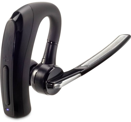 Casque mono Renkforce noir avec arceau et détails métalliques.