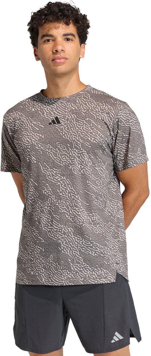 Adidas Performance D4t Primelift Aop T-Shirt Heren Bruin