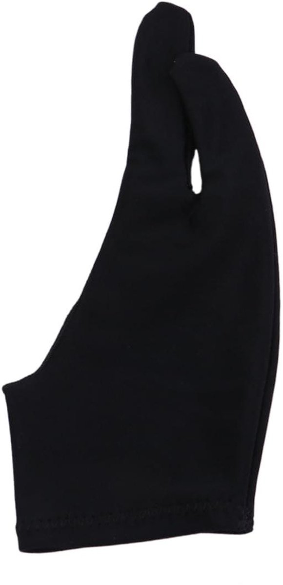 Schetshandschoen Twee Vingers - Tekenhandschoen Kunstenaar - Beschermen Grafisch Tablet - Ademend Spandex Materiaal - 19 x 9.5 cm - Zwart
