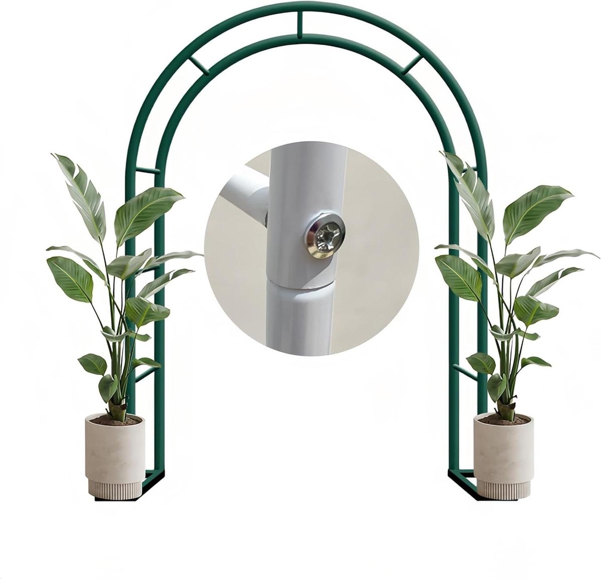 Tuinboog Metaal - Prieel Klimplanten - Decoratie Tuin - Weerbestendig Frame - 3.5 Meter Breed - Donkergroen
