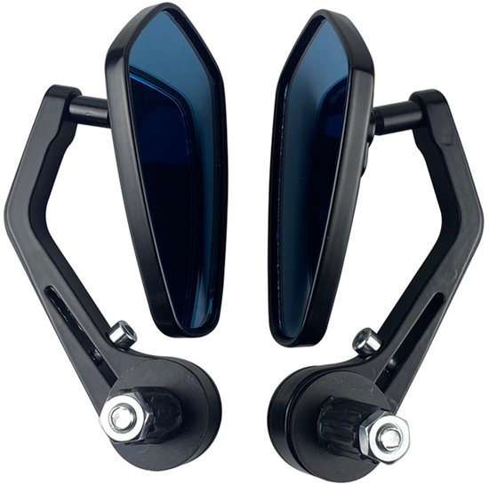 Set van 2 - Achteruitkijkspiegels - Motorspiegels - E-bikespiegels - Stuurspiegels - Universele scooterspiegels - Opvouwbare stuurspiegels - Scooterspiegels - Reflecterende spiegels - Draaibaar - Zwart — afbeelding 2