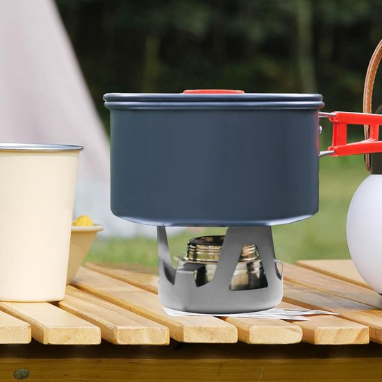 Alcoholfornuis Camping - Draagbare Brander - Outdoor Koken - Compact en Lichtgewicht - 9x6.5 cm - Zilver — afbeelding 3