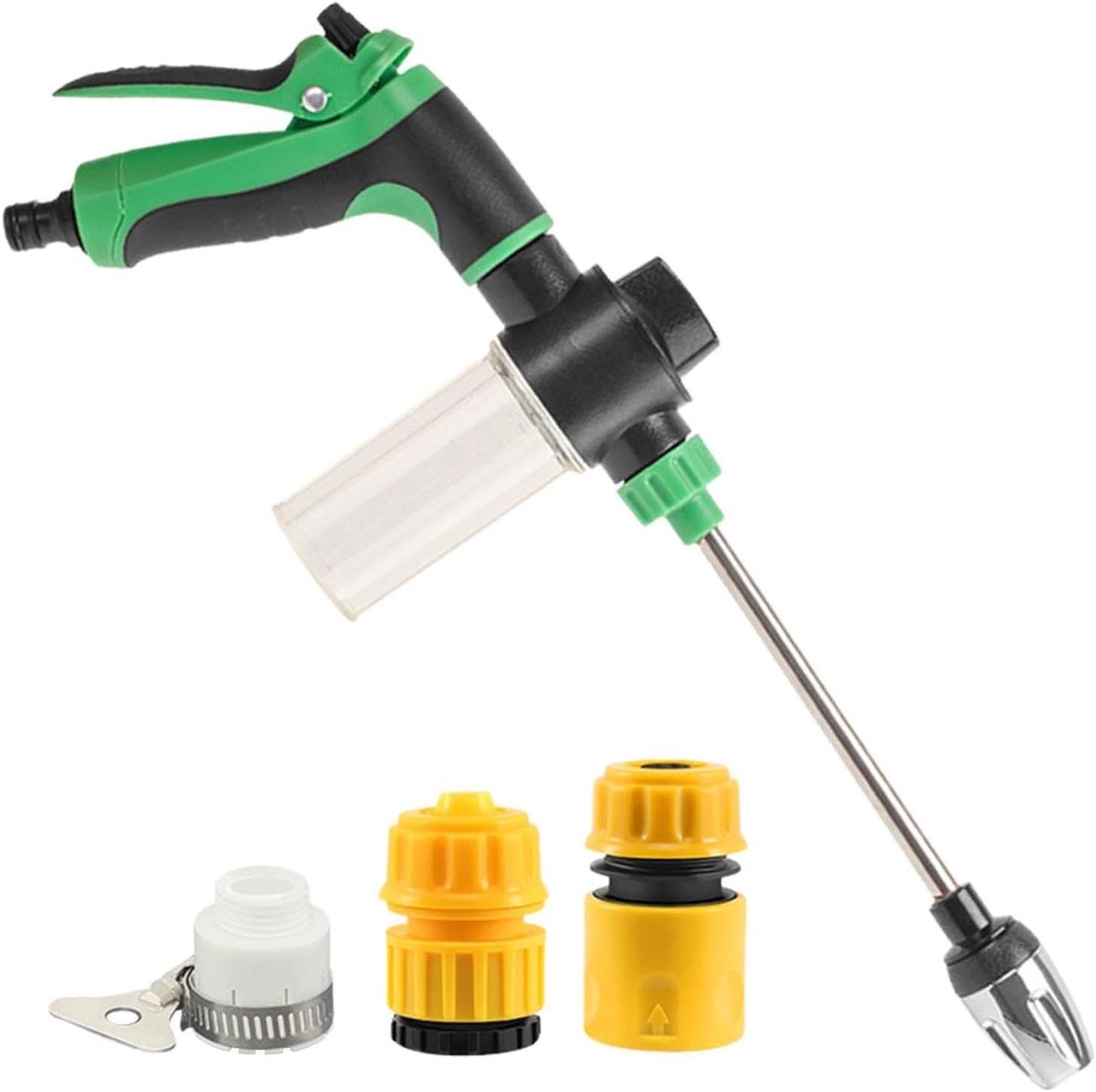 Hogedrukreiniger - Reinigingsapparaat - Buiten reinigen - Verstelbare spray - 406 cm - Groen