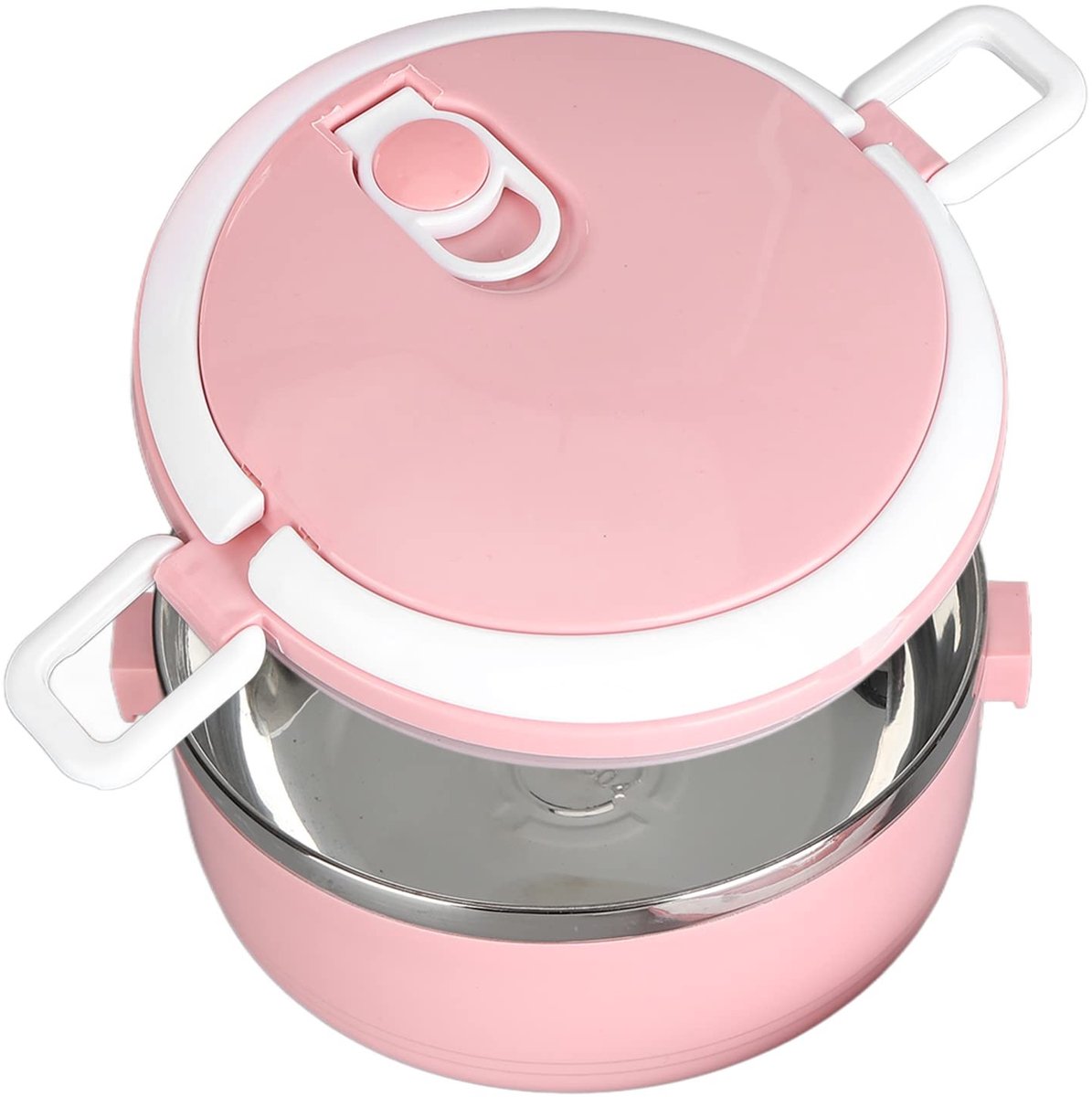 Dailygoods- Lunchbox Thermisch Geïsoleerd - Ronde Voedselcontainer - Roestvrij Staal 304 - Stapelbaar - Afdichtring - Ventilatieontwerp