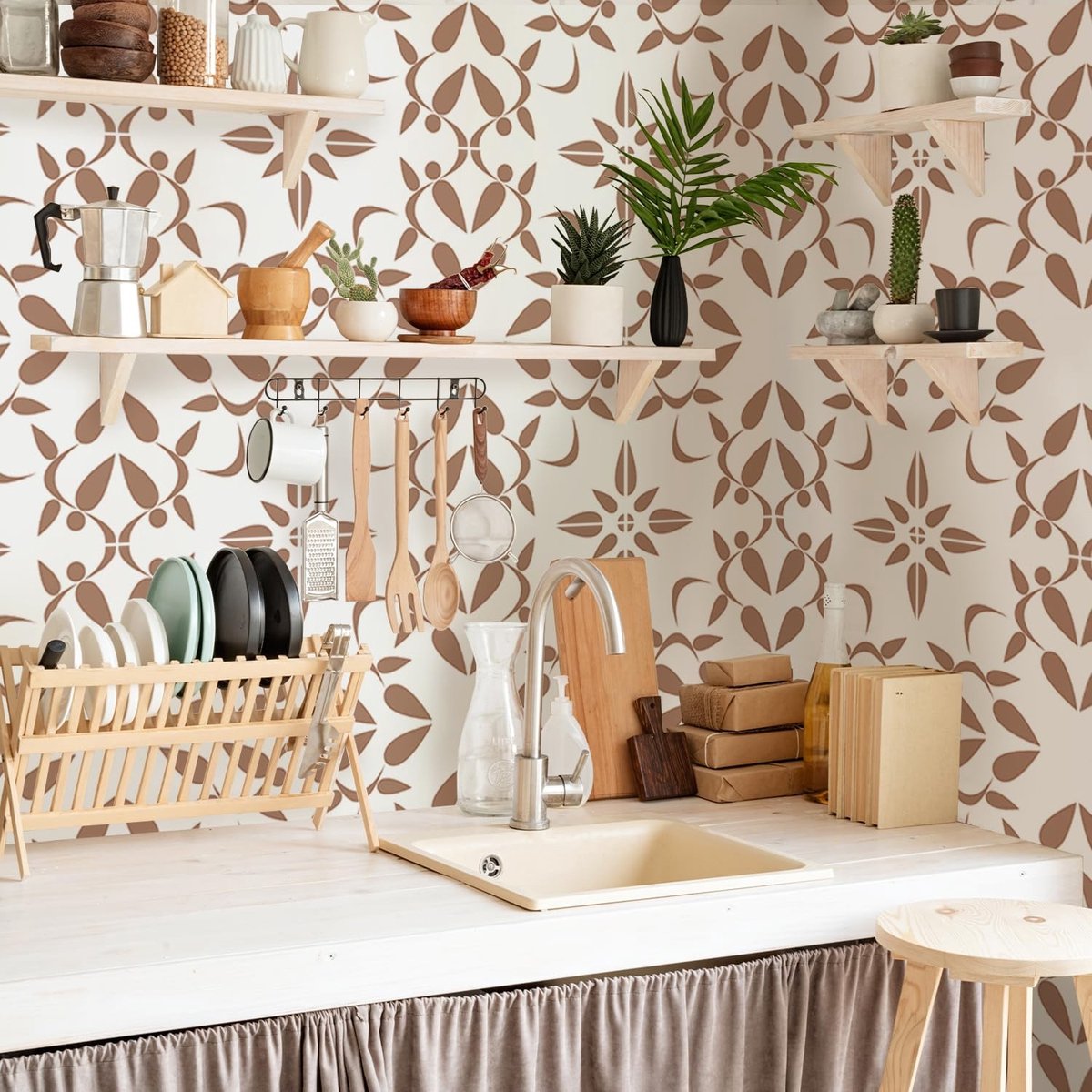 Dailygoods- Tegelsticker 25 stuks - Zelfklevende Tegels - Bruin Blad - Peel & Stick - Badkamer/Keuken - Eenvoudig aan te brengen - Muursticker