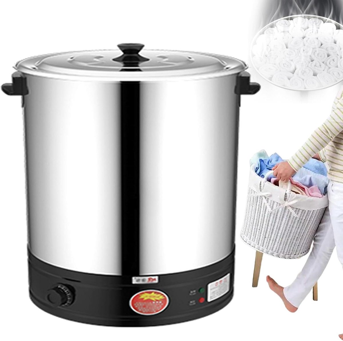 Handdoekwarmer - Stoomverwarmer - Gezichtsbehandelingen - Snelle Stoomverwarming - 28L Capaciteit - Zilver