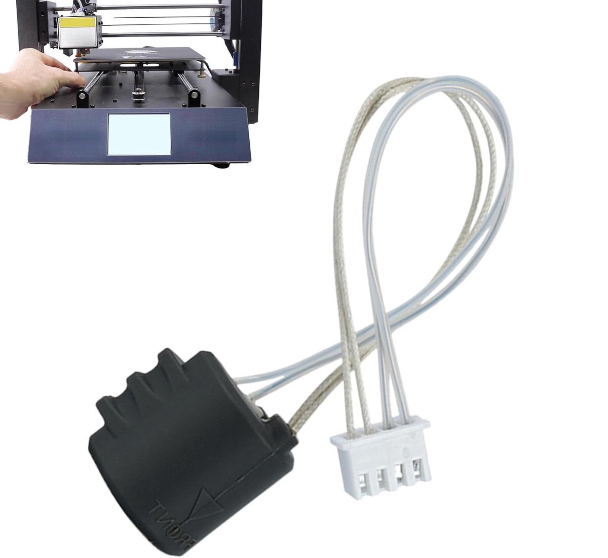 Verwarmingselement 3D Printer - Printer Onderdeel - Modelbouw - Hittebestendig Ontwerp - 14 cm - Zwart