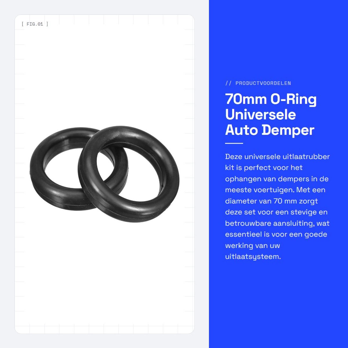Dailygoods- Uitlaatophangrubber Universeel - 70mm O-Ring - 2 Stuks - Verstelbare Demper Isolator - Hoogwaardig Rubber - Bestand tegen Hoge Temperatuur - Demperrubber