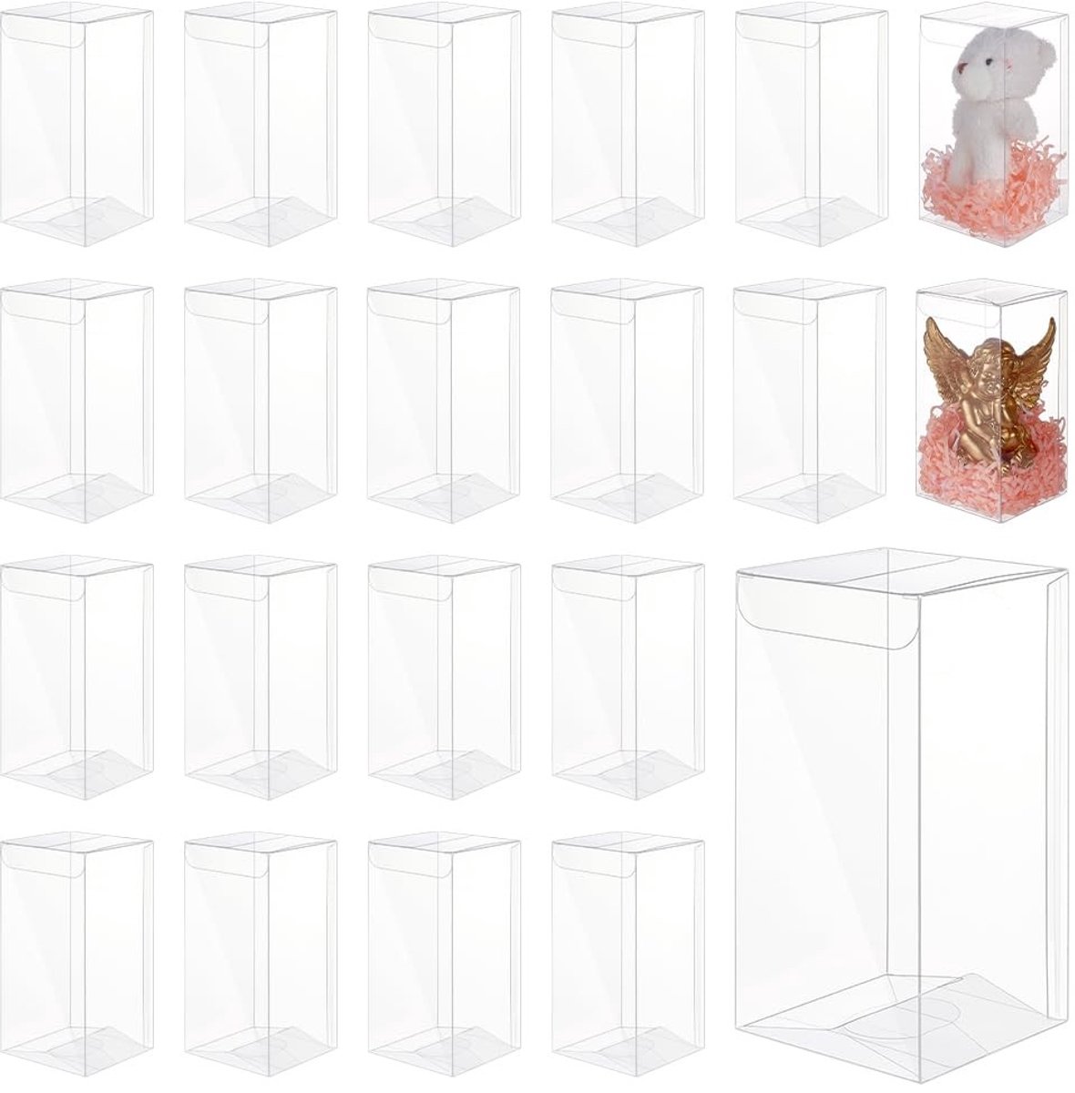 Dailygoods- Cadeaudozen 30 Stuks - Doorzichtige PVC - Rechthoekige Gunstdozen - 14×7×7 cm - Bruiloft/Verjaardag - Creatieve Verpakking - Geschenkdozen