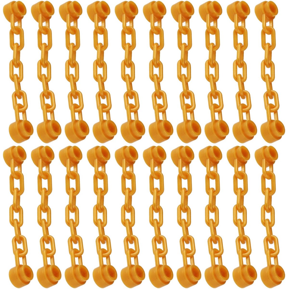 Dailygoods- Ketting 20 Stuks - 5-Link Ketting - Compatibel met LE GO - Duurzaam Kunststof - Goudkleur - Ideaal voor Bouwmodellen - Bouwketting