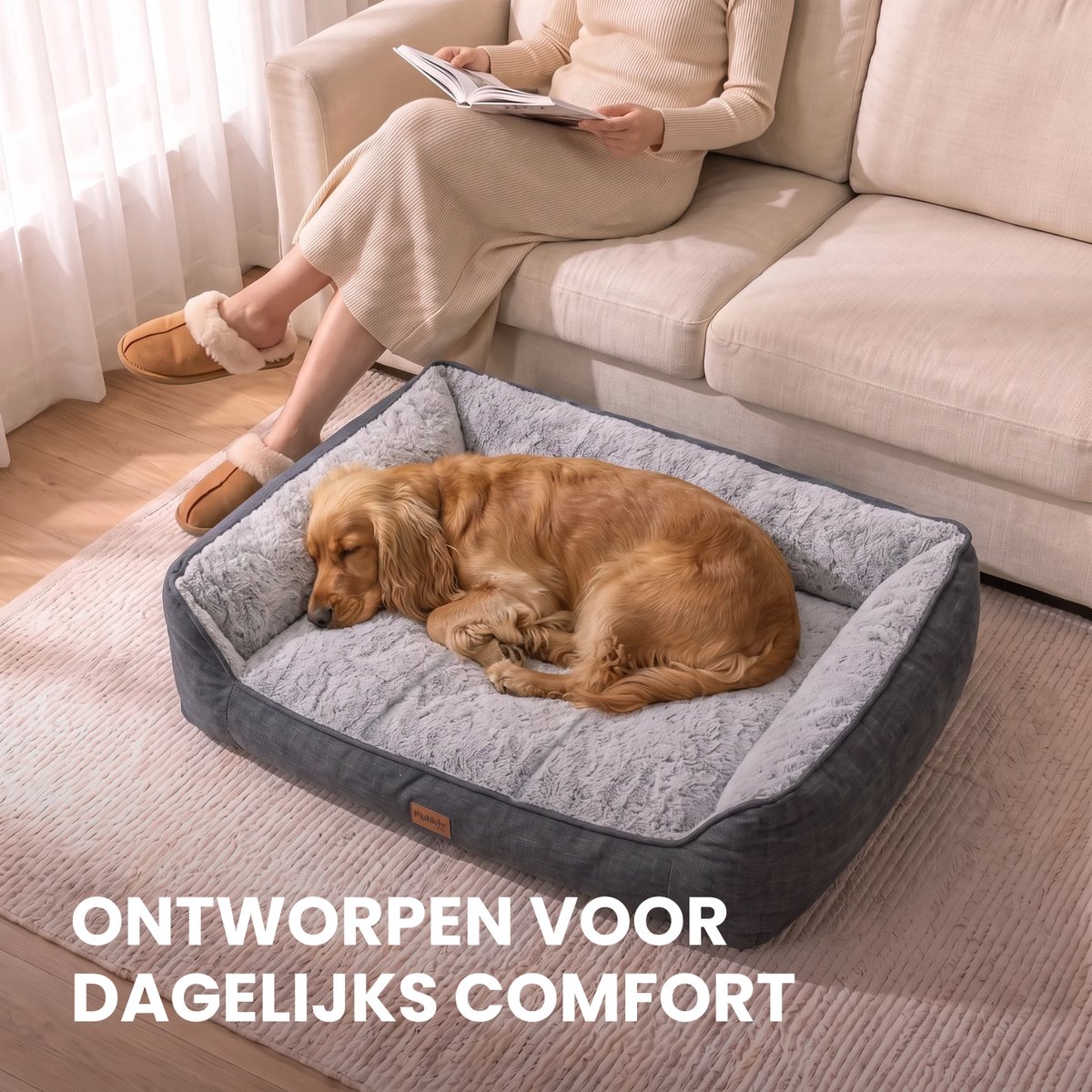 Pebble orthopedische hondenmand sofa 75 x 45 cm, grijs thumbnail 6