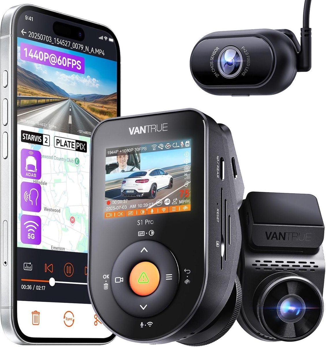 SolidKeus - Dashcam met 2.7K Resolutie en Ingebouwde Camera