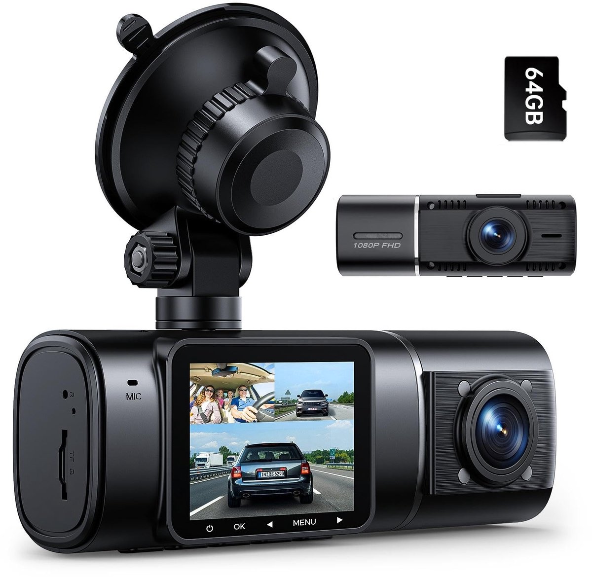 SolidKeus - 3-Kanaals Dashcam met Nachtzicht en G-sensor