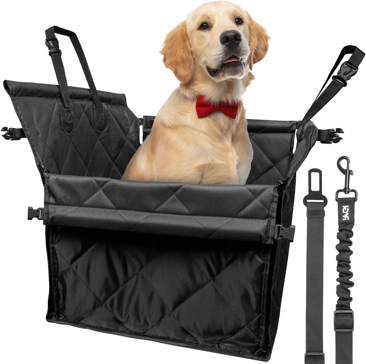 Honden Autostoel - Reis Zitje - Veilig Vervoer - Verstelbare Hondenriem - Tot 30 kg - Zwart