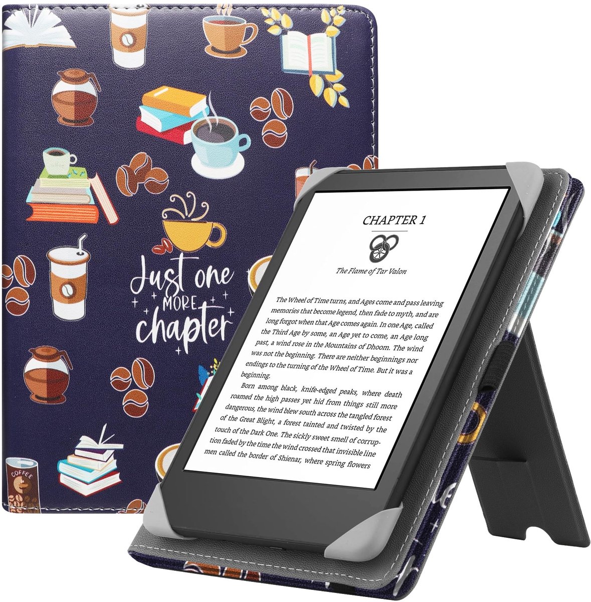SolidKeus - Universele Stand Case voor 6-7 Inch E-Readers in PU Leer met Hand Strap