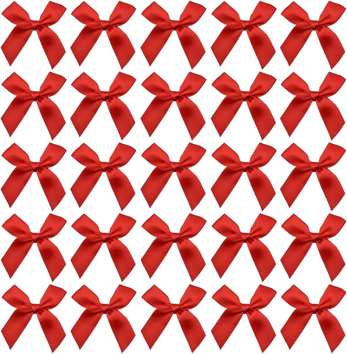Strikken, 60 stuks, cadeaustrikken, 7 x 7 cm kerststrikken, achterkant bevindt zich dubbelzijdig plakband (rood)