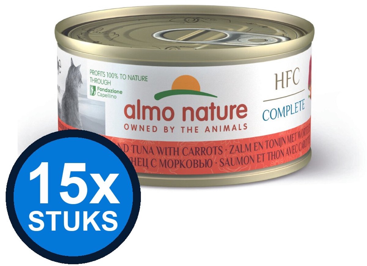 48x Almo Nature HFC cat blik complete zalm&tonijn&wortel 70gr