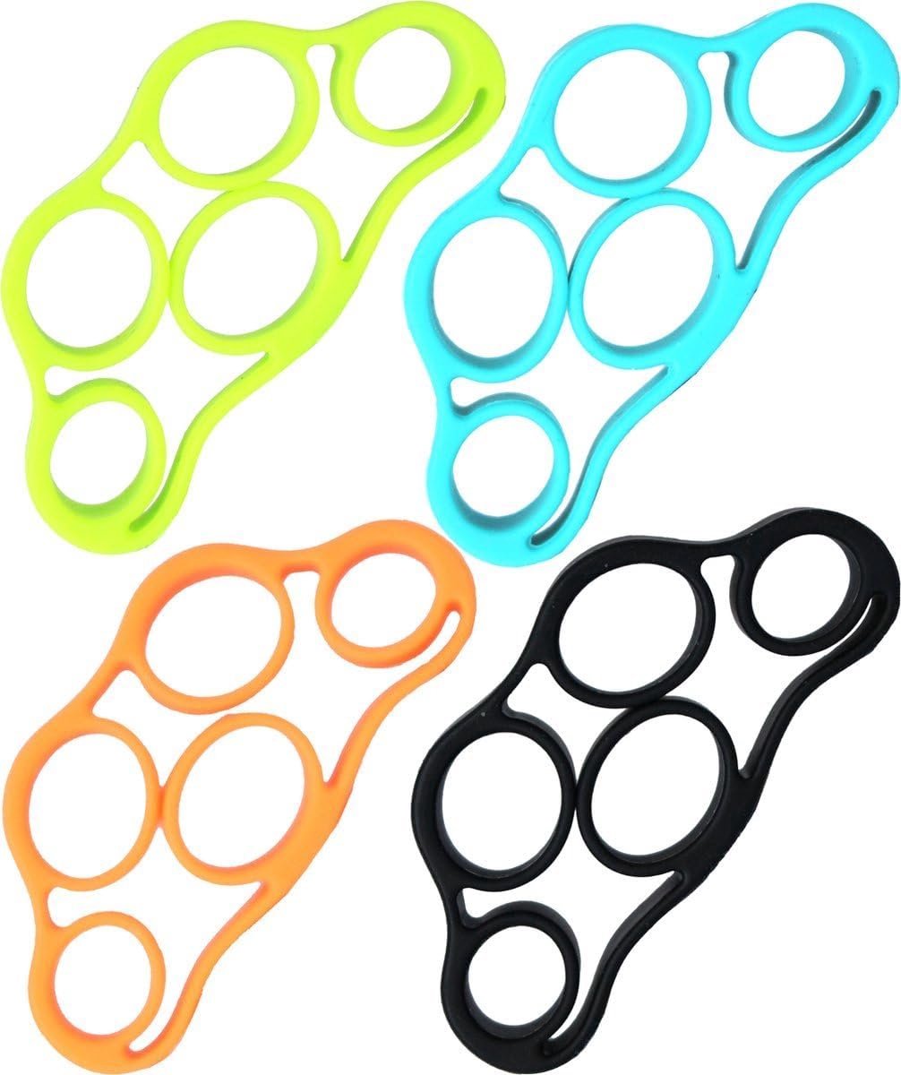 - 4-delige Vingertrainer Set: Kracht- & Gitaar-/Pianospelen, Onderarm-spieren, Pols-/Hand-/Grip-trainer, RSI-preventie, Finger Expander.