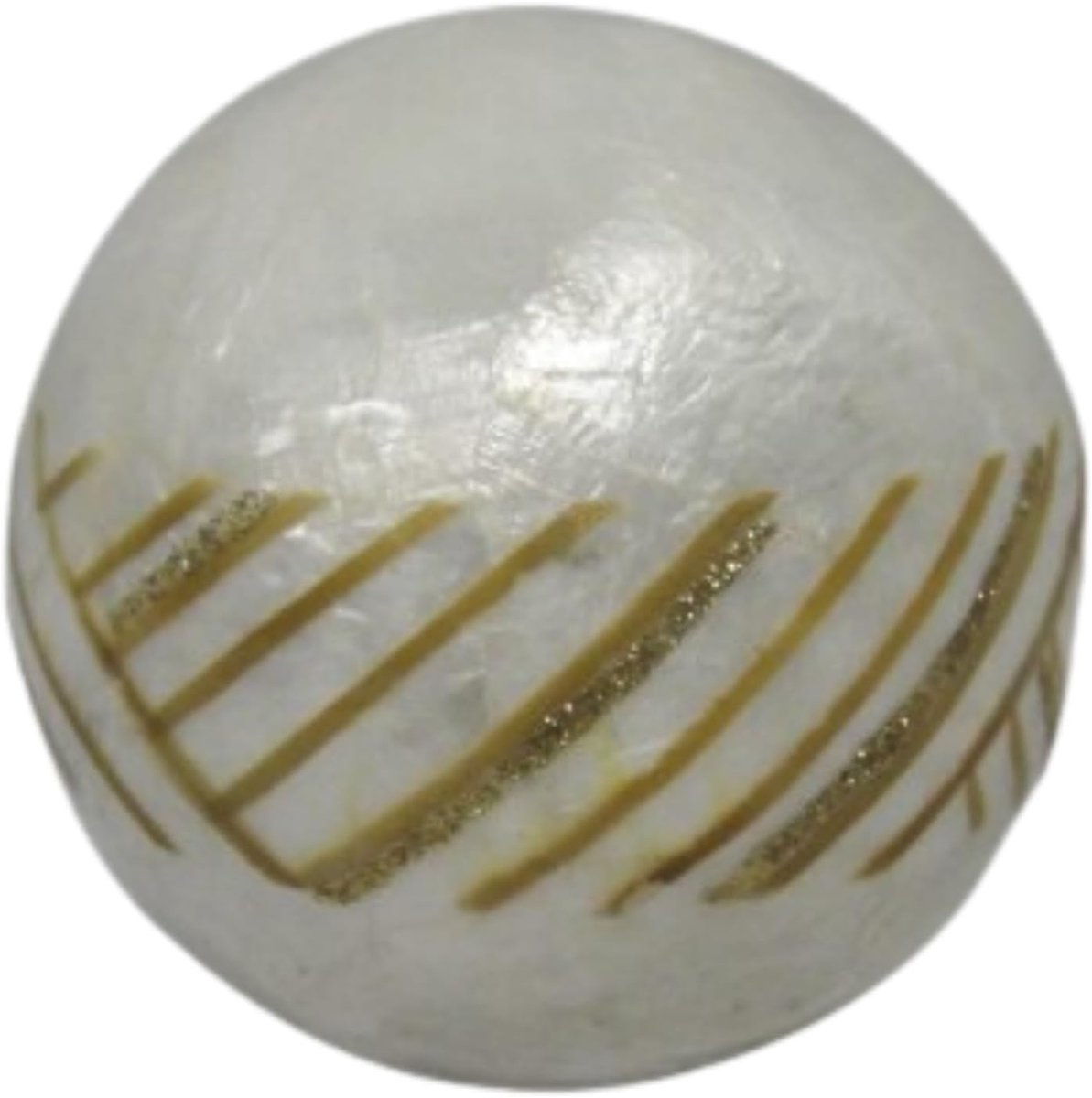 Bal wit met gouden accenten 12 cm