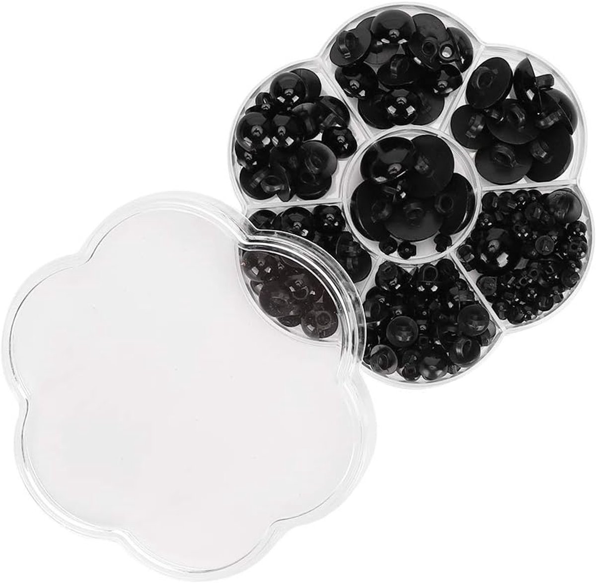 184Pcs Plastic Ogen Paddestoel,Zwarte Paddestoel Knoppen Voor Naaien Handmaking Animal Bear Doll