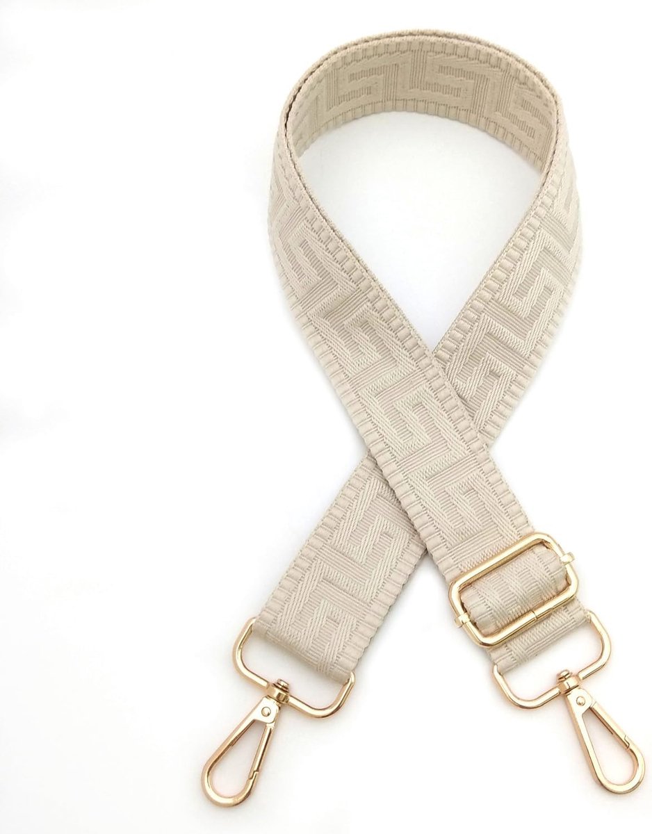 Schouderriem voor tas, tassenriemen om te wisselen, 3,8 cm breed, draagriem voor tassen, schouderriem voor tassen, verstelbare schouderriem voor tassen, voor dames handtassen (Beige)
