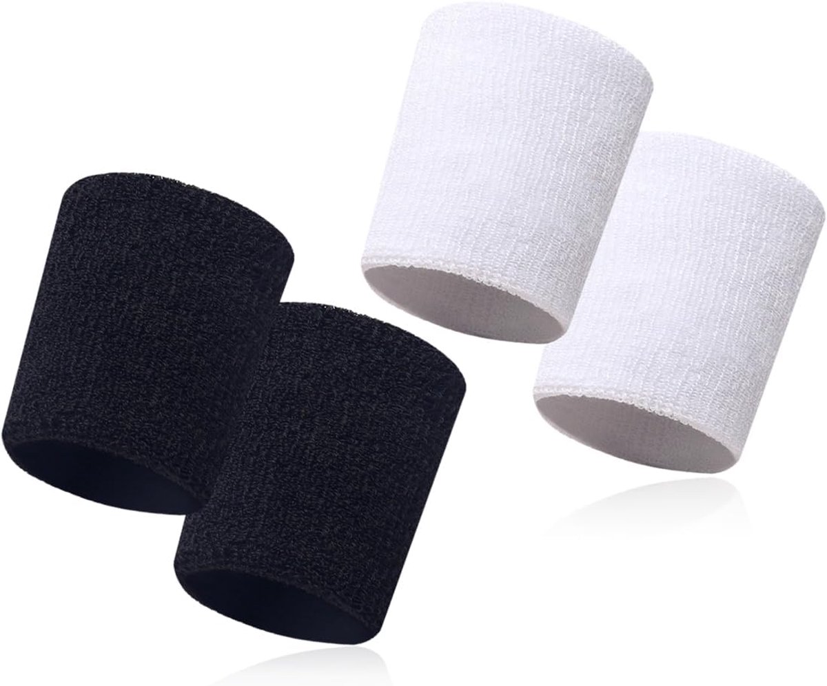 4 stuks zweetbanden, zweetband, voor heren en dames, gymnastiekarmbanden, kunstturnen, tennisarmbanden, kunstturnen, voetbalarmbanden