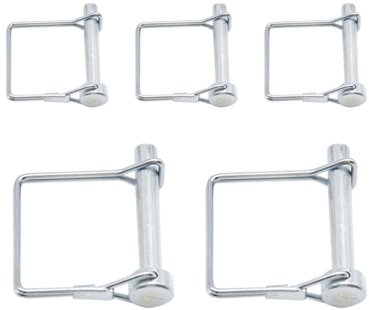 5 stuks Rechthoeksplinten 8x50mm Schachtbevestigingspen Koppelingspen Koolstofstaalbevestigingssplint Bevestigingsbout Bovenscharnierbout voor boerderij-aanhangwagen, boerderij, tuin (FSX