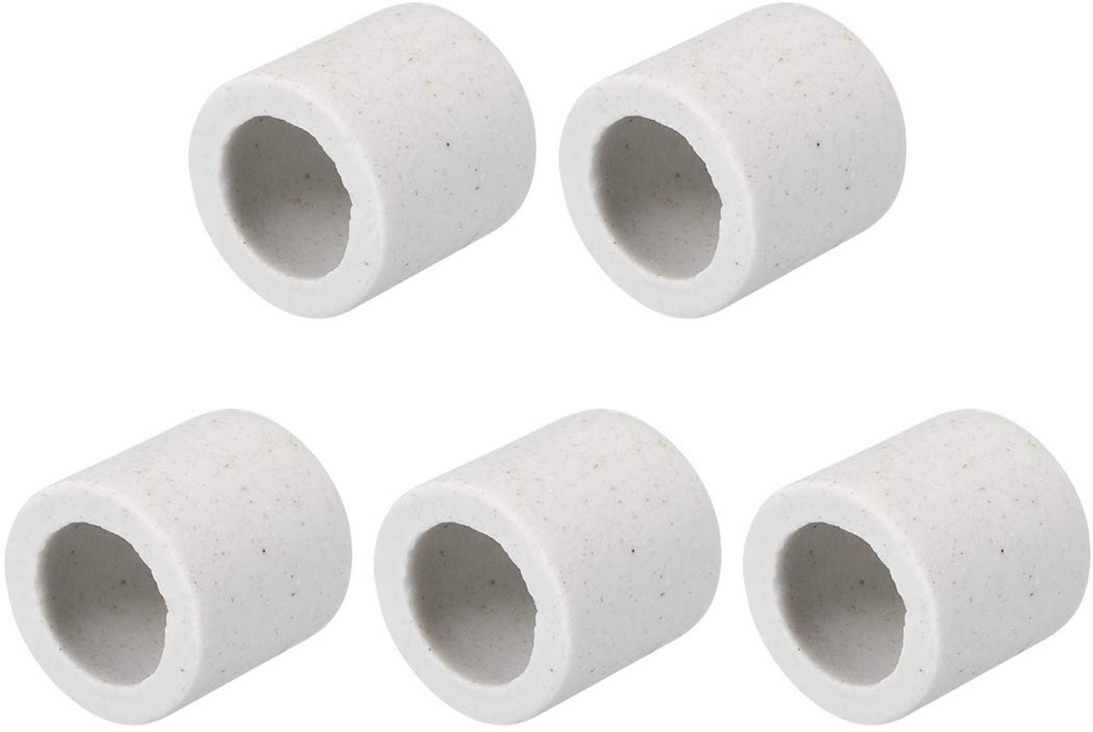 Sourcing map 5 stuks Keramische isolatiebuis enkele boring porselein isolatiebuis 10 mm diameter