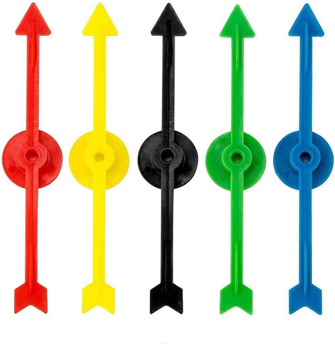 25 stuks 5 kleuren pijl spinner spel kunststof school spinner bordspel (10 cm)