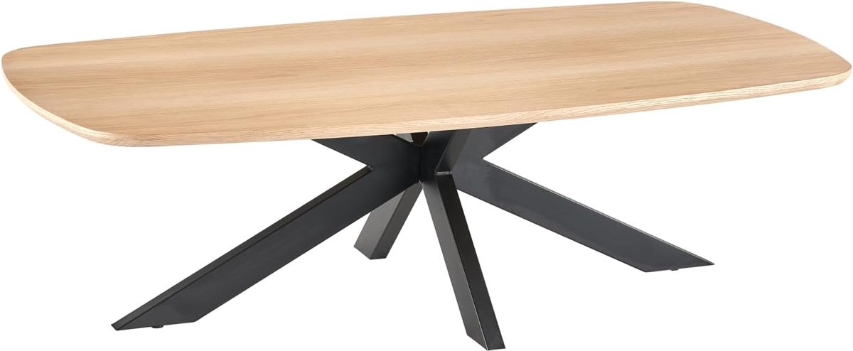 Ovale Eiken Eettafel - 200x100 cm | Deens design, Eiken fineer, Ruimtelijk, Metalen Matrixpoot