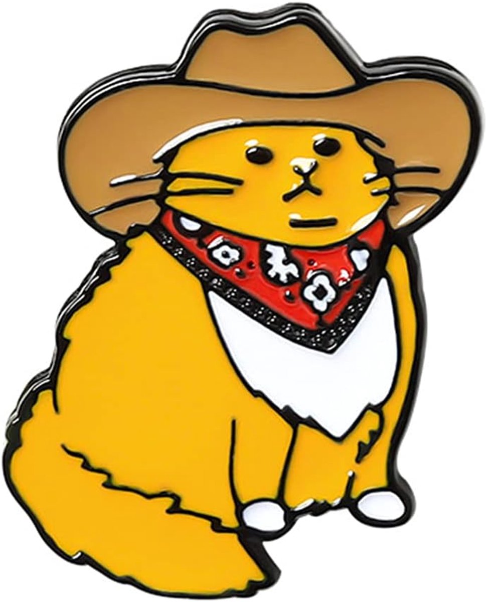 Japan en Zuid-Korea Creatieve Trend Dier Cartoon Leuke Westerse Cowboy Kat Stijl Broche Accessoires Pin Denim Badge